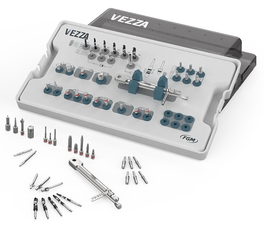 Kit Vezza Cirurgico e Protetico 1 - Sistema de Implantes Vezza HE